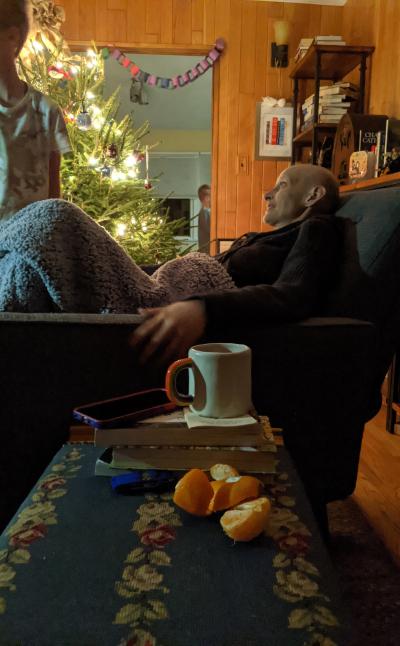 still life with christmas tree